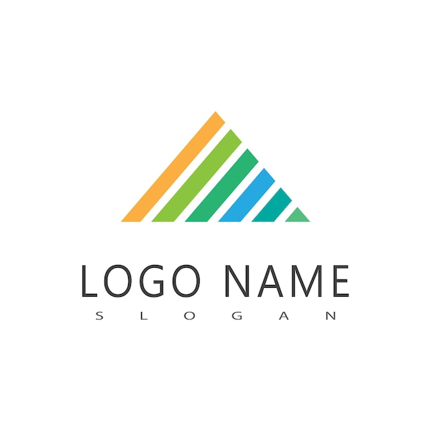 Diseño de la plantilla del símbolo vectorial del logotipo de la montaña
