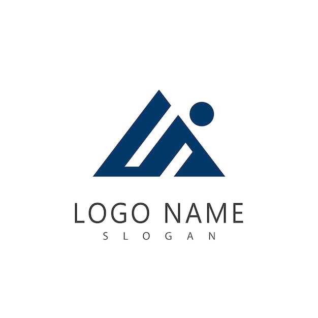 Diseño de la plantilla del símbolo vectorial del logotipo de la montaña