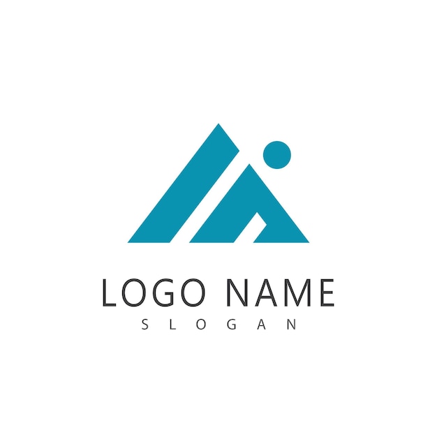 Diseño de la plantilla del símbolo vectorial del logotipo de la montaña