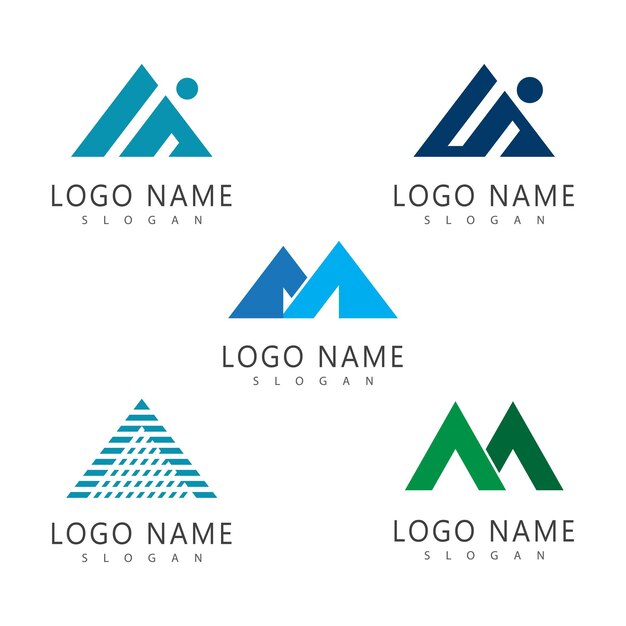 Diseño de la plantilla del símbolo vectorial del logotipo de la montaña