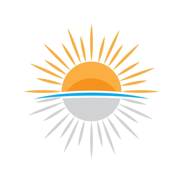 Diseño de la plantilla del símbolo vectorial del logotipo del sol