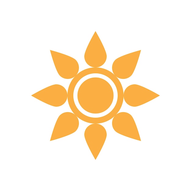 Diseño de la plantilla del símbolo vectorial del logotipo del sol