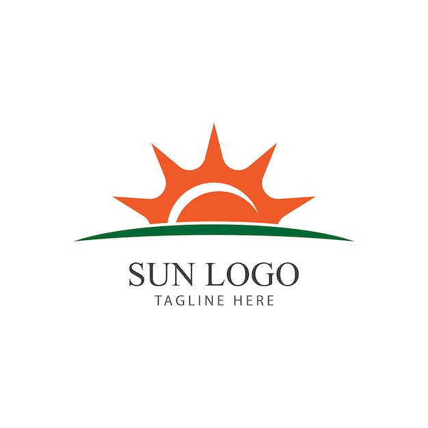 Diseño de la plantilla del símbolo vectorial del logotipo del sol