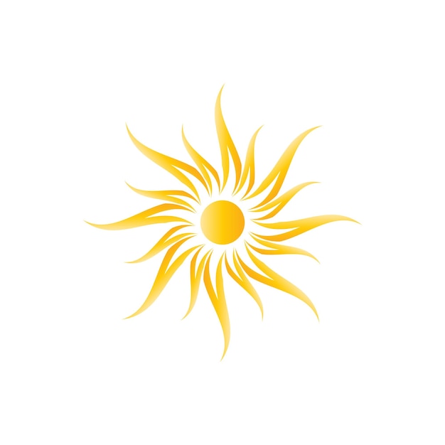 Diseño de la plantilla del símbolo vectorial del logotipo del sol