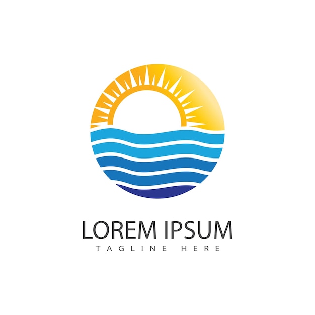 Diseño de la plantilla del símbolo vectorial del logotipo del sol