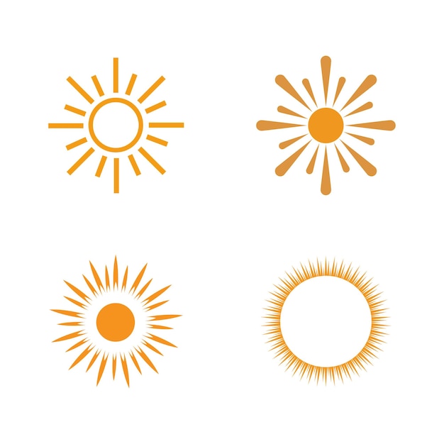 Diseño de la plantilla del símbolo vectorial del logotipo del sol