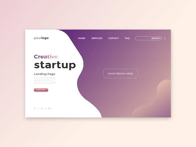 Vector diseño de plantilla de sitio web minimalista de página de inicio de negocios moderno