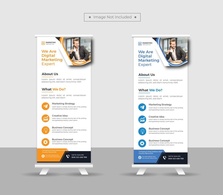 Diseño de plantilla de soporte de banner enrollable de negocios corporativos