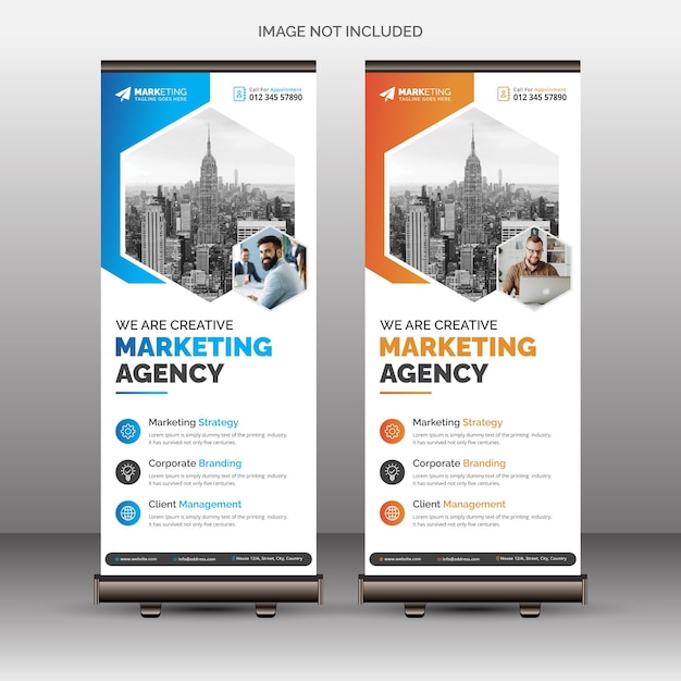 Diseño de plantilla de standee de banner X de banner enrollable corporativo mínimo moderno