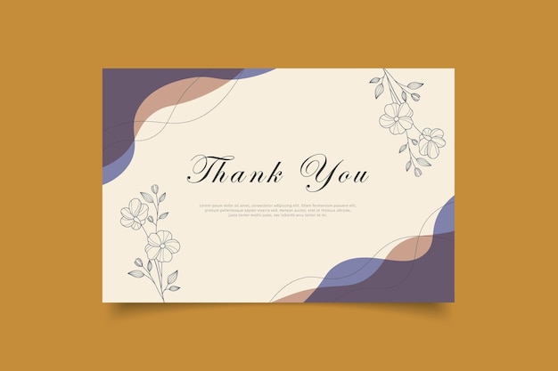 Diseño de plantilla de tarjeta de agradecimiento con fondo minimalista abstracto