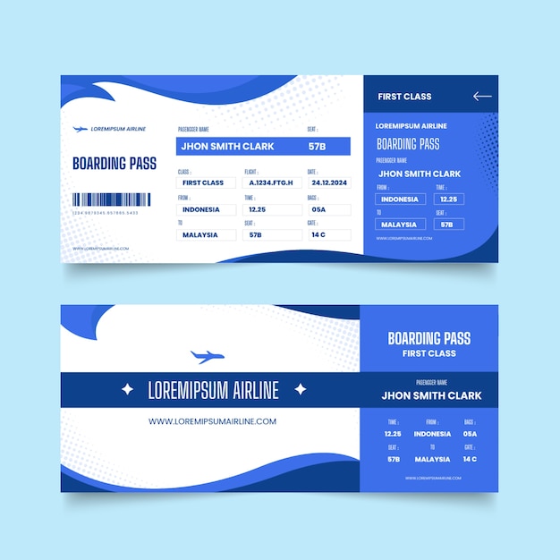 Diseño de la plantilla de tarjeta de embarque