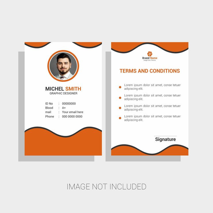 Diseño de plantilla de tarjeta de identificación de negocio moderno y limpio de vector