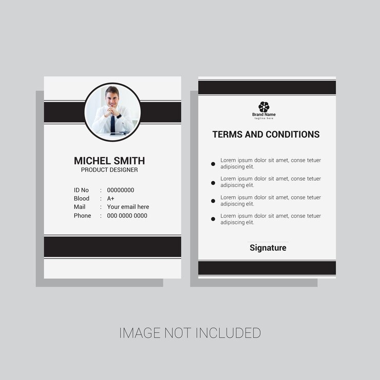 Diseño de plantilla de tarjeta de identificación de negocio moderno y limpio de vector