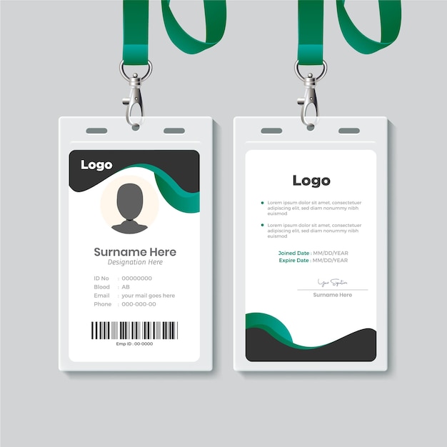 Diseño de plantilla de tarjeta de identificación simple con vector