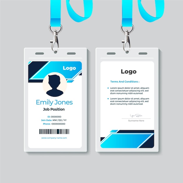 Diseño de plantilla de tarjeta de identificación simple con vector
