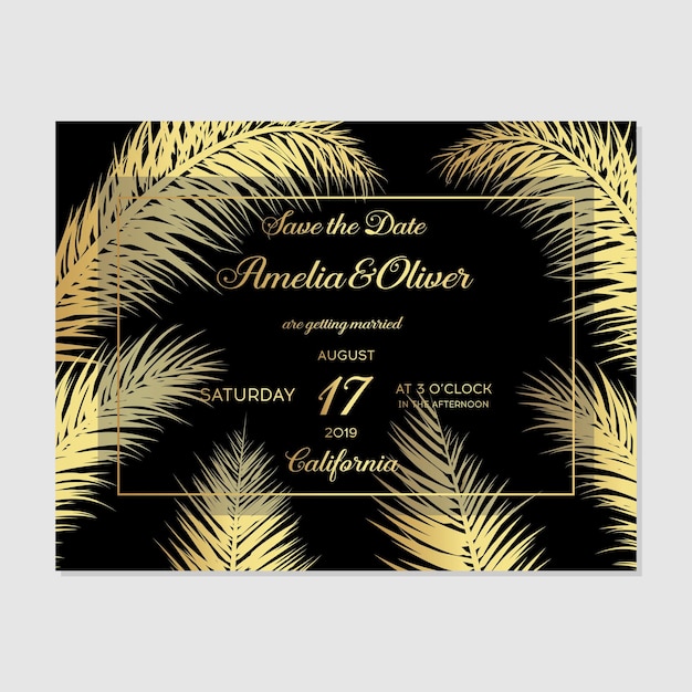 Diseño de plantilla de tarjeta de invitación de boda botánica minimalista tarjeta de felicitación decorativa vectorial o fondo de diseño de invitación invitación de boda guardar la fecha tarjeta de invitación rsvp