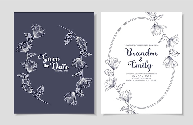 Diseño de plantilla de tarjeta de invitación de boda