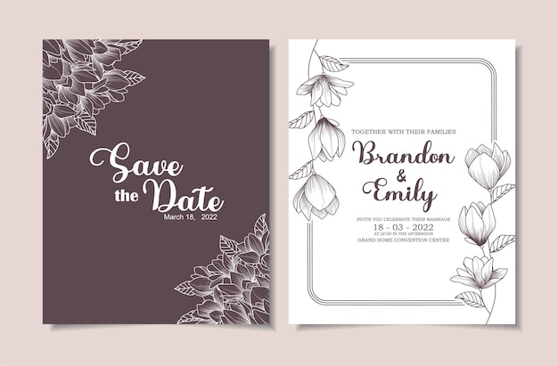 Diseño de plantilla de tarjeta de invitación de boda