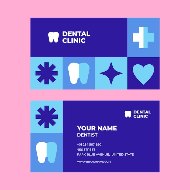 Diseño de plantilla de tarjeta de visita de clínica dental