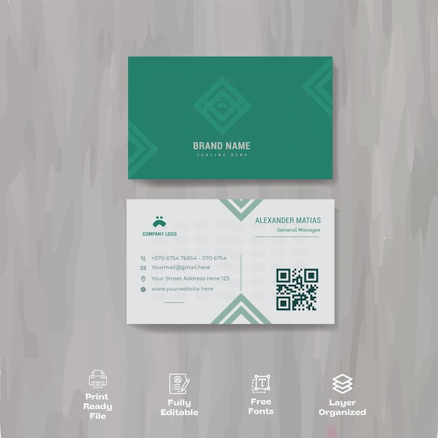 Vector diseño de plantilla de tarjeta de visita corporativa listo para imprimir ilustración vectorial diseño de papelería