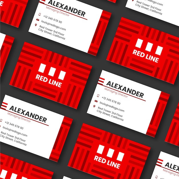 Diseño de plantilla de tarjeta de visita roja