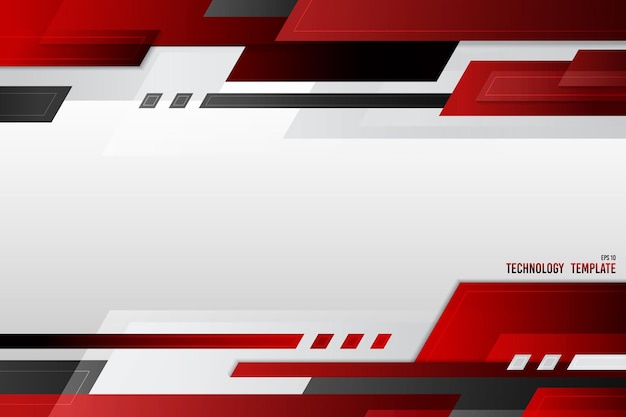 Diseño de plantilla de tecnología de cubierta abstracta de encabezado blanco y negro rojo degradado. Diseño de espacio de copia decorativa moderna de fondo de texto.