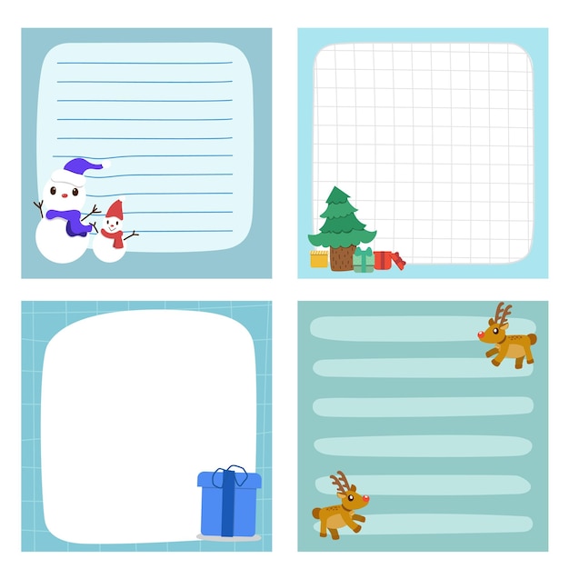 Diseño de plantilla en tema de invierno para decorar tarjetas, notas e impresiones.