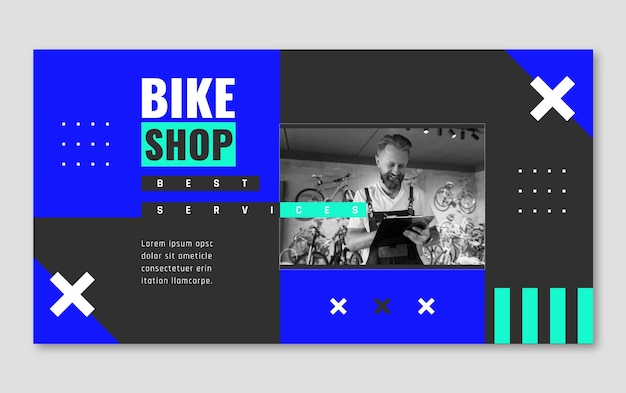 Vector diseño de plantilla de tienda de bicicletas.