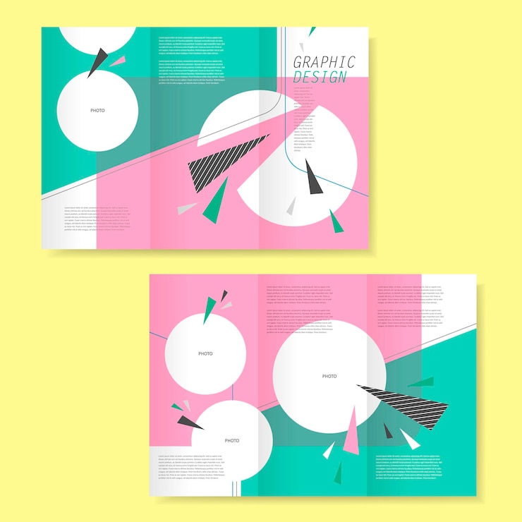 Vector diseño de plantilla tríptico de moda