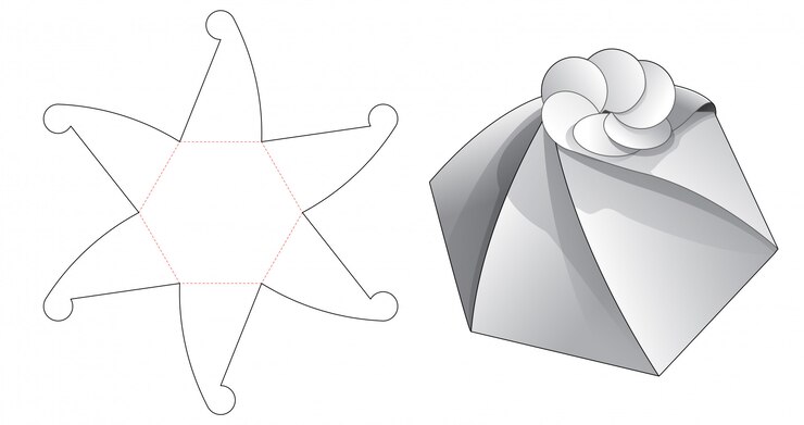 Vector diseño de plantilla troquelada bolsa giratoria