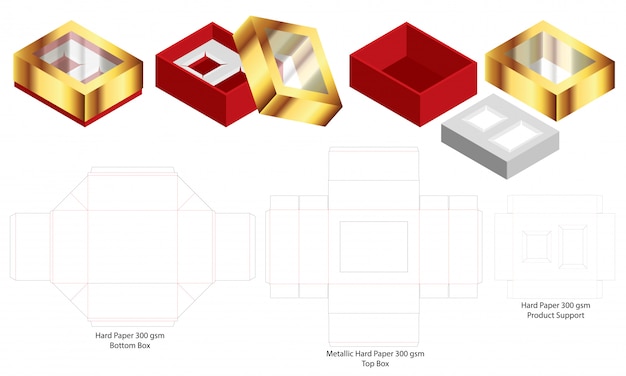 Diseño de plantilla troquelada caja de embalaje