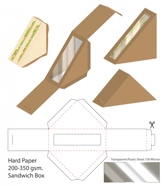 Diseño de plantilla troquelada caja de embalaje