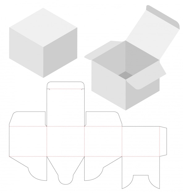 Vector diseño de plantilla troquelada caja de embalaje