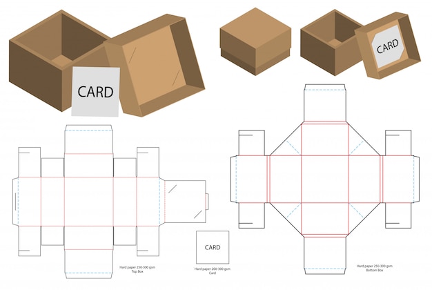 Diseño de plantilla troquelada caja de embalaje