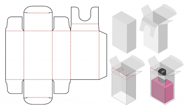 Diseño de plantilla troquelada caja de embalaje