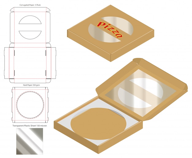 Diseño de plantilla troquelada caja de embalaje