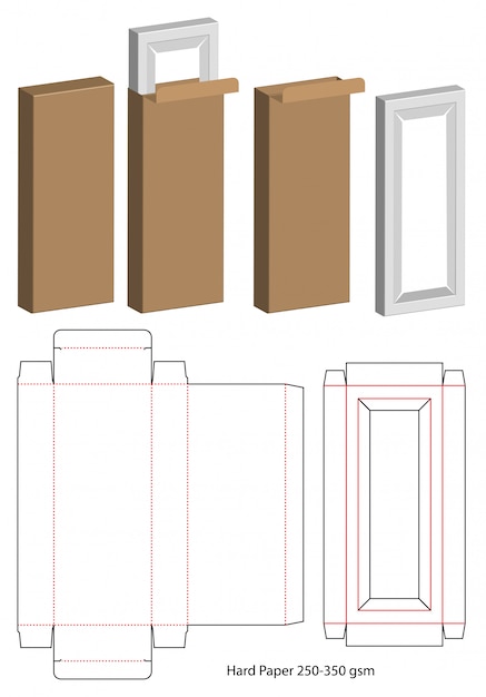 Diseño de plantilla troquelada caja de embalaje