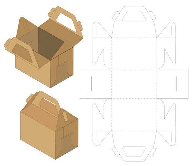 Vector diseño de plantilla troquelada caja de embalaje