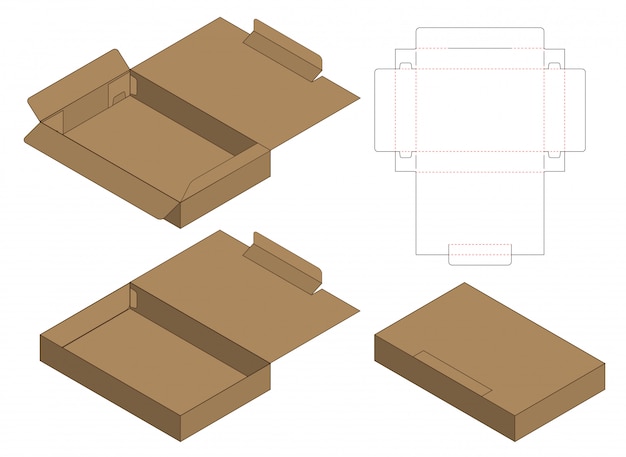 Diseño de plantilla troquelada caja de embalaje