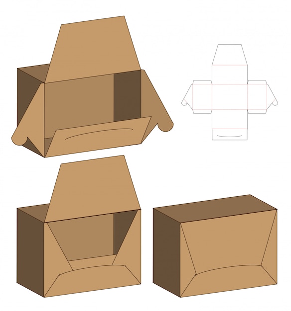 Diseño de plantilla troquelada caja de embalaje