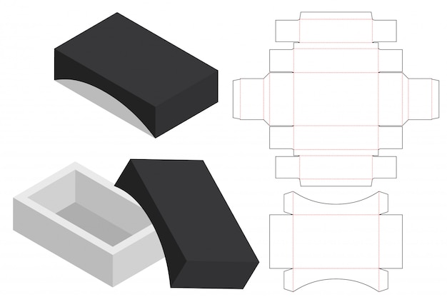 Diseño de plantilla troquelada caja de embalaje
