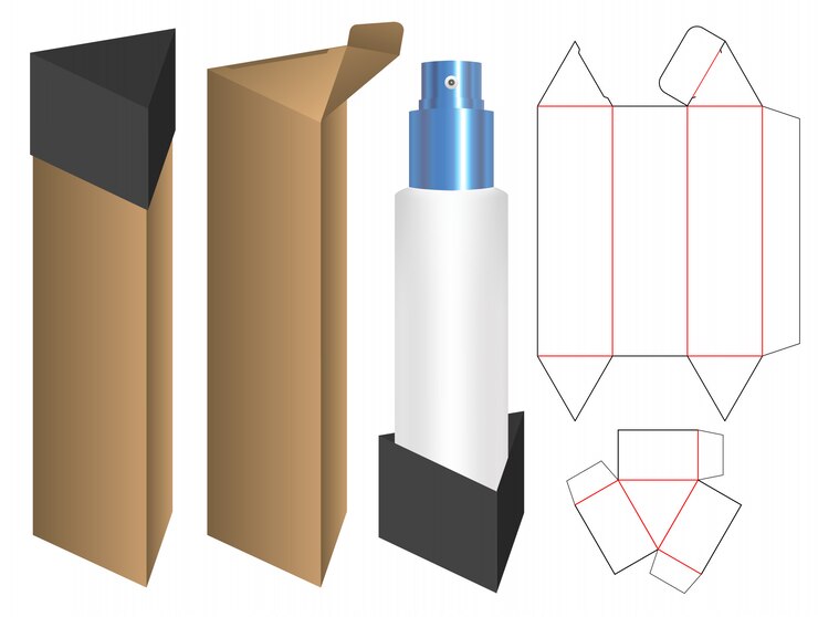 Vector diseño de plantilla troquelada caja de embalaje