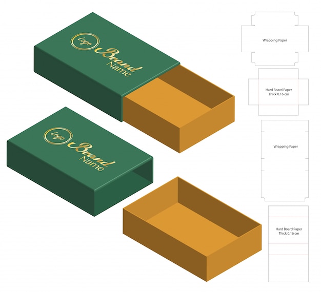 Vector diseño de plantilla troquelada caja de embalaje