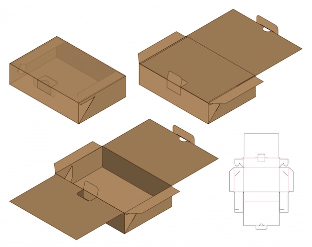 Vector diseño de plantilla troquelada caja de embalaje