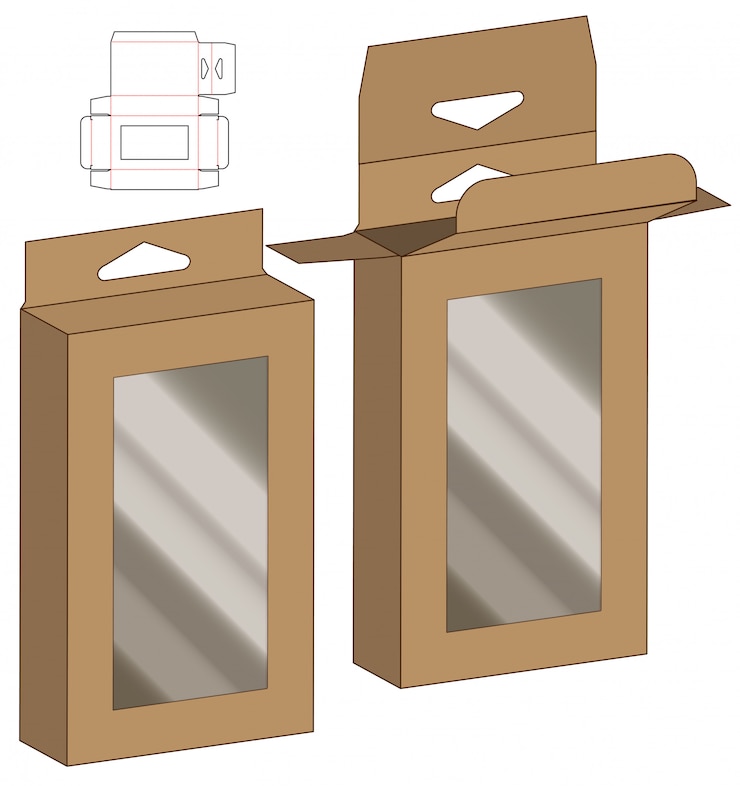 Vector diseño de plantilla troquelada caja de embalaje