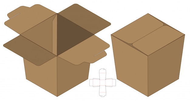 Vector diseño de plantilla troquelada caja de embalaje