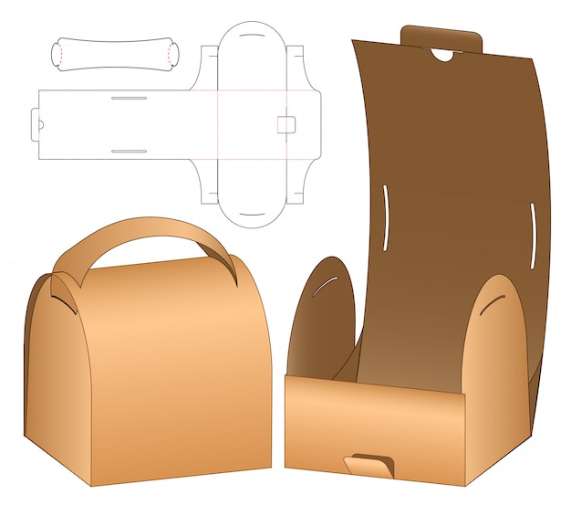 Vector diseño de plantilla troquelada caja de embalaje