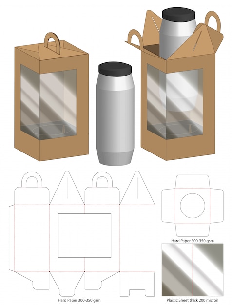 Vector diseño de plantilla troquelada caja de embalaje