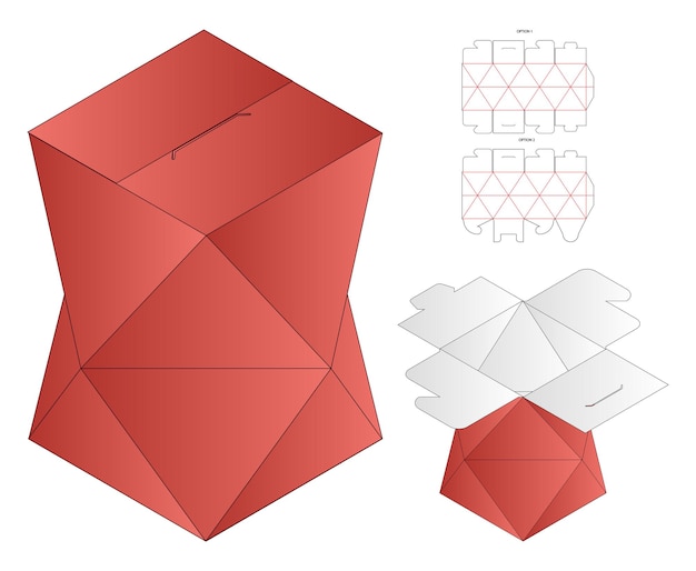 Diseño de plantilla troquelada de embalaje de caja modelo 3d