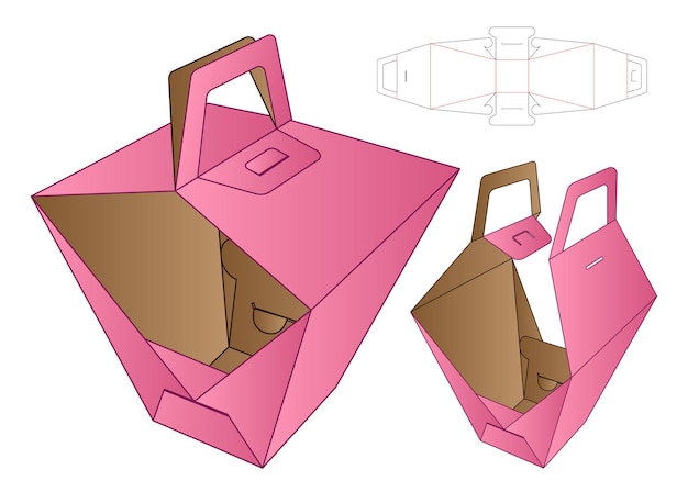 Diseño de plantilla troquelada de embalaje de caja.